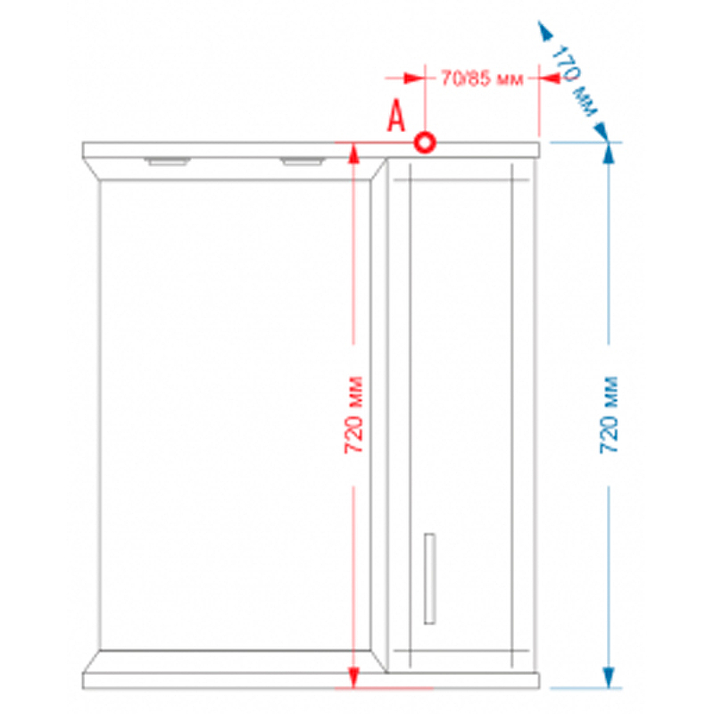 Зеркало со шкафом Misty Астра 60 R Э-Аст04060-01СвП с подсветкой Белое глянцевое, купить, цена, заказать, магазин, доставка, скидка, промокод, купить, цена, заказать, магазин, доставка, скидка, промокод
