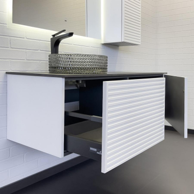 Тумба с раковиной Comforty Геленджик 120 00-00020804 подвесная Белая матовая