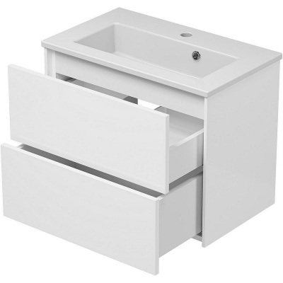 Тумба с раковиной Brevita Toy 60 УТ000025659 подвесная Белая глянцевая