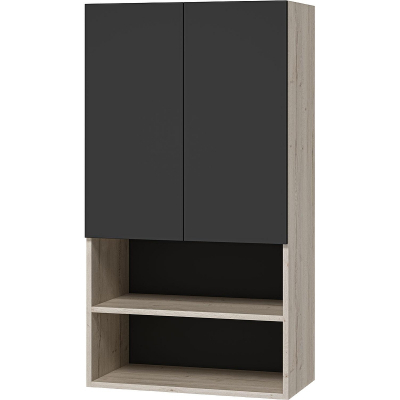 Подвесной шкаф Misty Поло 60 О-Пол08060-012 над стиральной машиной Антрацит Дуб Галифакс белый