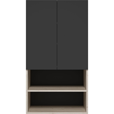 Подвесной шкаф Misty Поло 60 О-Пол08060-012 над стиральной машиной Антрацит Дуб Галифакс белый