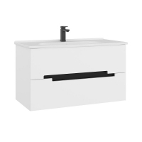 Тумба с раковиной Orka Lodi 100 5005888 подвесная цвет Белый Черный, купить, цена, заказать, магазин, доставка, скидка, промокод, купить, цена, заказать, магазин, доставка, скидка, промокод