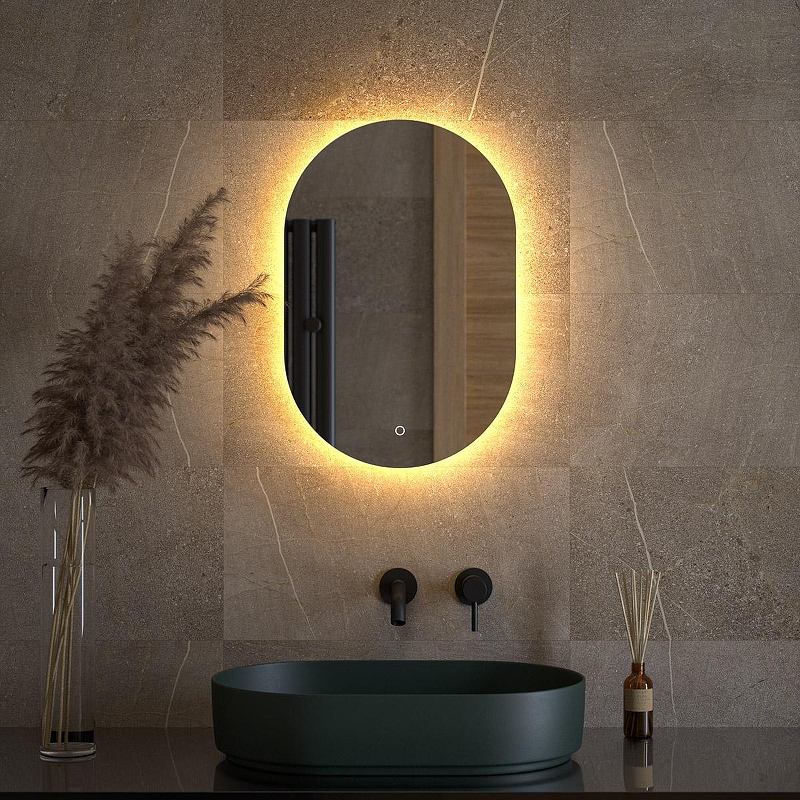 Зеркало Defesto Opti 40х60 DF 2911S с подсветкой 16W-3000K/Сенсорный выключатель/Теплый белый свет, купить, цена, заказать, магазин, доставка, скидка, промокод, купить, цена, заказать, магазин, доставка, скидка, промокод