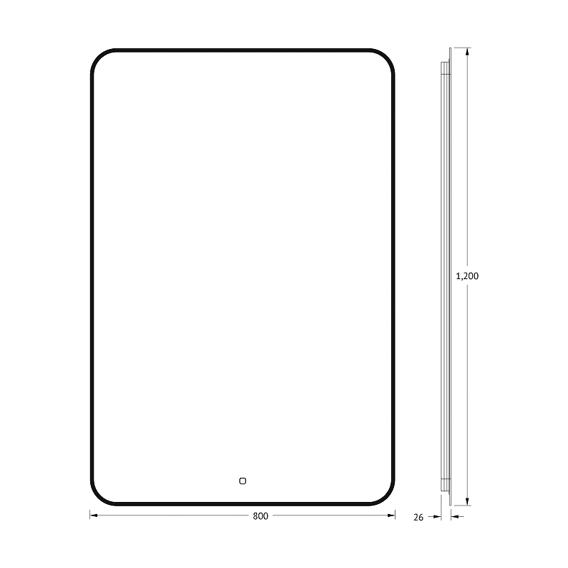 Зеркало Defesto Aura 80х120 DF 2970S с подсветкой 38W-4500K/Сенсорный выключатель/Нейтральный белый свет/Черная рама, купить, цена, заказать, магазин, доставка, скидка, промокод, купить, цена, заказать, магазин, доставка, скидка, промокод