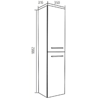 Шкаф пенал 1MarKa Соната 35П L У78471 подвесной Белый глянцевый