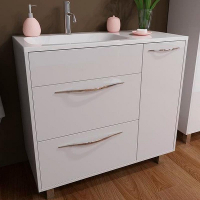 Тумба с раковиной Эстет Barcelona 90 L ФР-00003597 Белая, купить, цена, заказать, магазин, доставка, скидка, промокод, купить, цена, заказать, магазин, доставка, скидка, промокод