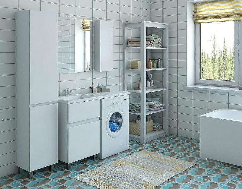 Тумба с раковиной Эстет Dallas Luxe 115 L ФР-00002298 Белая, купить, цена, заказать, магазин, доставка, скидка, промокод, купить, цена, заказать, магазин, доставка, скидка, промокод