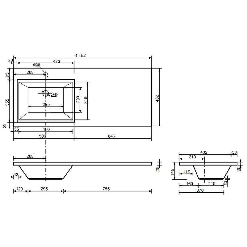 Тумба с раковиной Эстет Dallas Luxe 115 L ФР-00002298 Белая, купить, цена, заказать, магазин, доставка, скидка, промокод, купить, цена, заказать, магазин, доставка, скидка, промокод