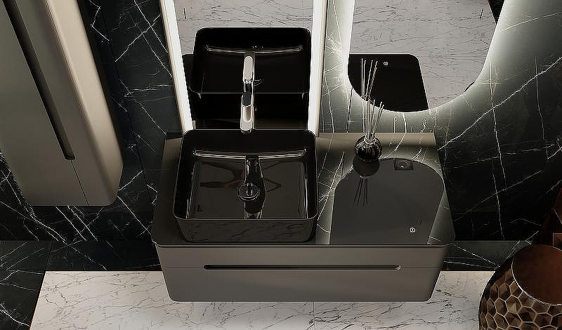 Тумба под раковину Jorno Shine 100 Shi.01.100/P/A подвесная Антрацит, купить, цена, заказать, магазин, доставка, скидка, промокод, купить, цена, заказать, магазин, доставка, скидка, промокод