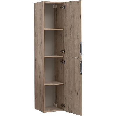 Шкаф пенал Aquanet Алвита New 35 R 277561 подвесной Дуб веллингтон белый