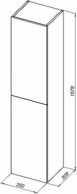 Шкаф пенал Aquanet Алвита New 35 R 277561 подвесной Дуб веллингтон белый