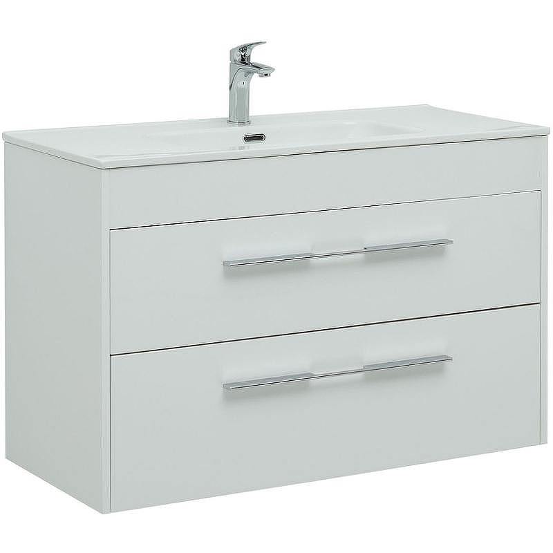 Тумба под раковину Aquanet Августа 100 277509 подвесная Белый глянец, купить, цена, заказать, магазин, доставка, скидка, промокод, купить, цена, заказать, магазин, доставка, скидка, промокод