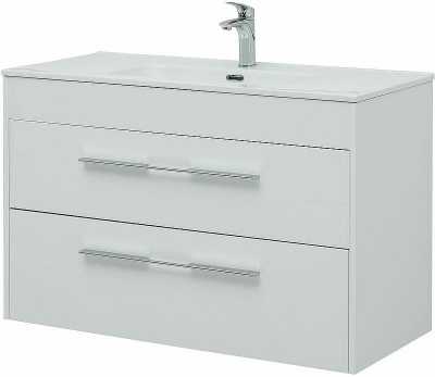 Тумба под раковину Aquanet Августа 100 277509 подвесная Белый глянец