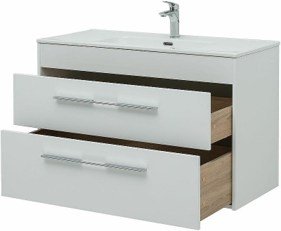 Тумба под раковину Aquanet Августа 100 277509 подвесная Белый глянец