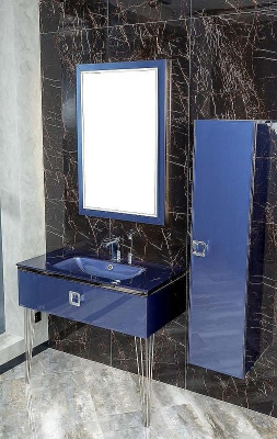 Тумба под раковину Boheme Armadi Art Lucido 100 770-100-BL подвесная Насыщенный синий