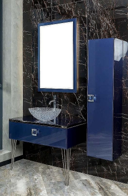 Тумба под раковину Boheme Armadi Art Lucido 100 770-100-BL подвесная Насыщенный синий