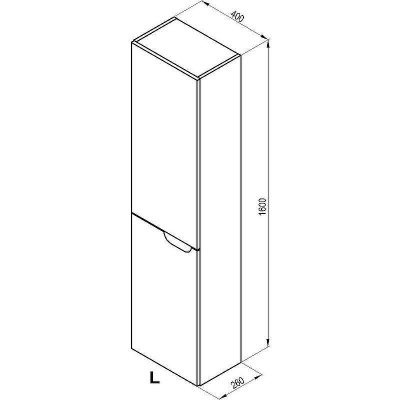 Шкаф пенал Ravak SB Classic II 40 L X000001473 подвесной Белый Серый