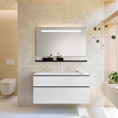 Тумба с раковиной Burgbad Fiumo 120 SFXN122F3956FOT2G0200C0001*1 подвесная Белая глянцевая