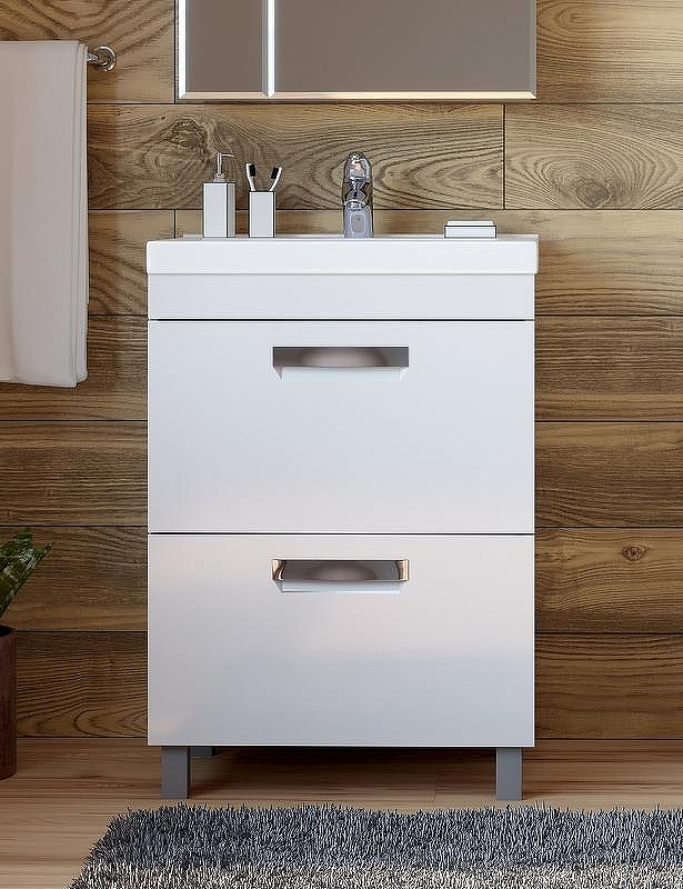 Тумба под раковину Vigo Plaza 60 tn.PLA.FOS.60.2Y Белая, купить, цена, заказать, магазин, доставка, скидка, промокод, купить, цена, заказать, магазин, доставка, скидка, промокод