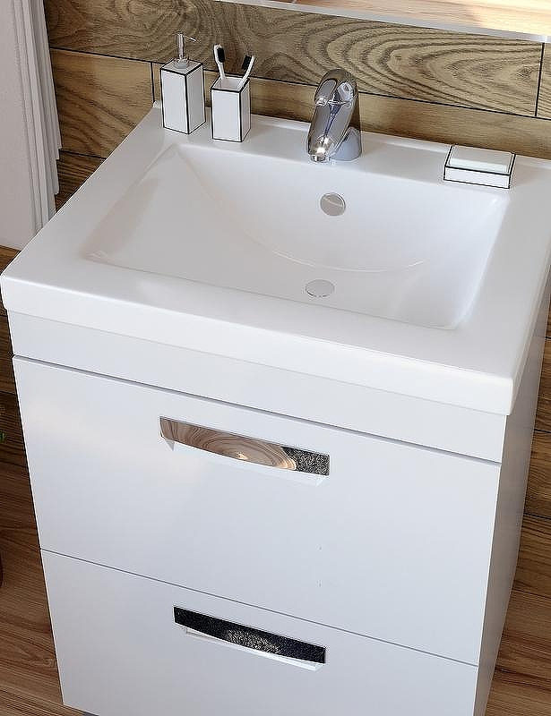 Тумба под раковину Vigo Plaza 60 tn.PLA.FOS.60.2Y Белая, купить, цена, заказать, магазин, доставка, скидка, промокод, купить, цена, заказать, магазин, доставка, скидка, промокод