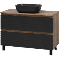 Тумба под раковину Brevita Dakota 100 DAK-07100-19/02-2Я Черный кварц Дуб Галифакс олово, купить, цена, заказать, магазин, доставка, скидка, промокод, купить, цена, заказать, магазин, доставка, скидка, промокод
