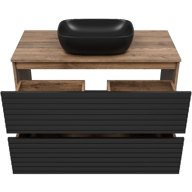 Тумба под раковину Brevita Dakota 100 DAK-07100-19/02-2Я Черный кварц Дуб Галифакс олово, купить, цена, заказать, магазин, доставка, скидка, промокод, купить, цена, заказать, магазин, доставка, скидка, промокод