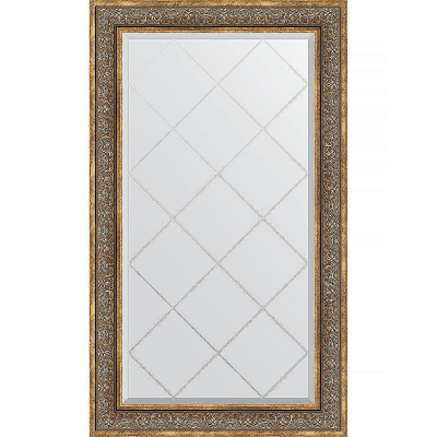 Зеркало Evoform Exclusive-G 134х79 BY 4249 с гравировкой в багетной раме - Вензель бронзовый 101