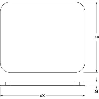 Зеркало Defesto Opti 60x50 DF 2803RH с подсветкой 19W-4500К/ИК - выключатель/Нейтральный белый свет