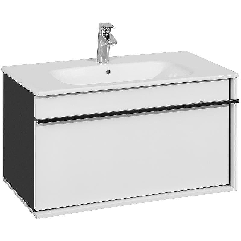 Тумба под раковину Roca Aneto 80 857430806 подвесная Белый глянец Черная матовая, купить, цена, заказать, магазин, доставка, скидка, промокод, купить, цена, заказать, магазин, доставка, скидка, промокод