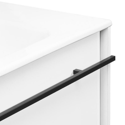 Тумба под раковину Roca Aneto 80 857430806 подвесная Белый глянец Черная матовая