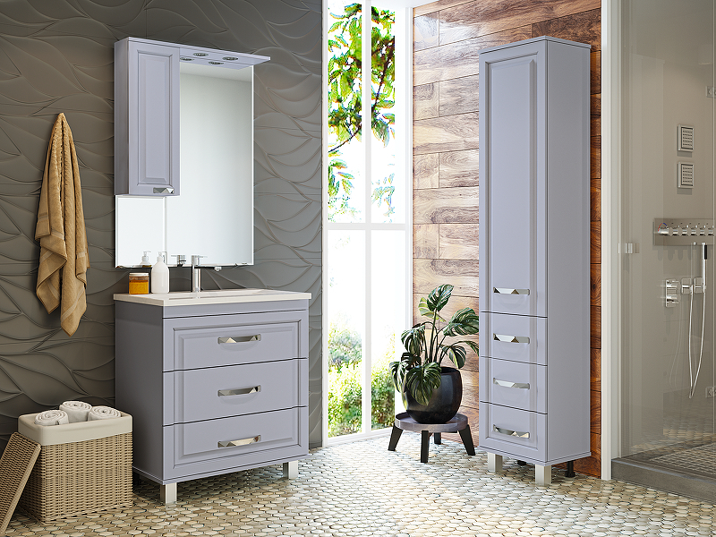 Тумба с раковиной Misty Терра 70 УТ000011808 Серая матовая, купить, цена, заказать, магазин, доставка, скидка, промокод, купить, цена, заказать, магазин, доставка, скидка, промокод