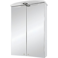 Зеркальный шкаф Misty Мимоза 50 Э-Мим04050-01Сп с подсветкой Белый глянцевый, купить, цена, заказать, магазин, доставка, скидка, промокод, купить, цена, заказать, магазин, доставка, скидка, промокод