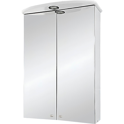 Зеркальный шкаф Misty Мимоза 50 Э-Мим04050-01Сп с подсветкой Белый глянцевый