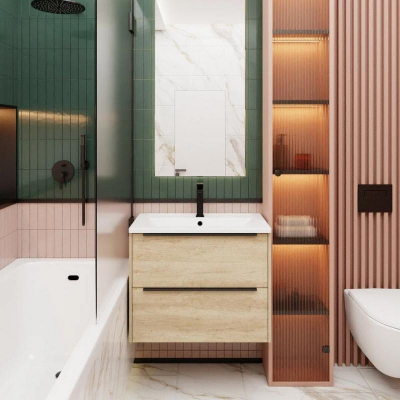 Тумба под раковину La Fenice Tesoro 100 FNC-01-TES-DNN-100-2 подвесная Дуб небраска натуральный