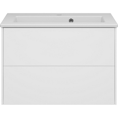 Тумба с раковиной Brevita Toy 70 УТ000025660 подвесная Белая глянцевая