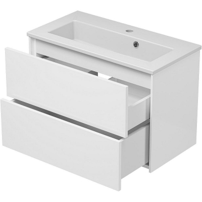 Тумба с раковиной Brevita Toy 70 УТ000025660 подвесная Белая глянцевая