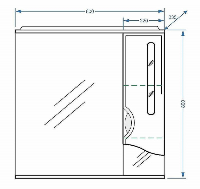 Зеркало со шкафом Stella Polar Сильва 80/С SP-00000206 с подсветкой Белое