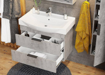 Тумба под раковину Onika Девис 80.13 108048 подвесная Бетон чикаго