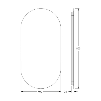 Зеркало Defesto Opti 40х80 DF 2912 с подсветкой 20W-3000K/Без выключателя/Теплый белый свет