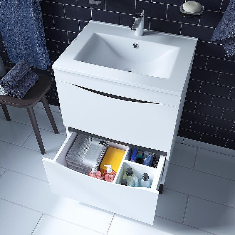 Тумба с раковиной Iddis Cloud 60 CLO60WFi95K Белая, купить, цена, заказать, магазин, доставка, скидка, промокод, купить, цена, заказать, магазин, доставка, скидка, промокод