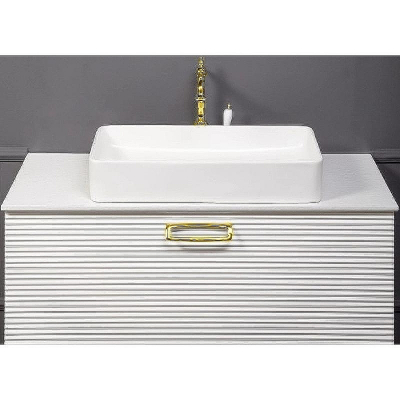 Тумба под раковину Boheme Armadi Art Vallessi Avangarde Linea 100 842-100-WG подвесная Белая Золото