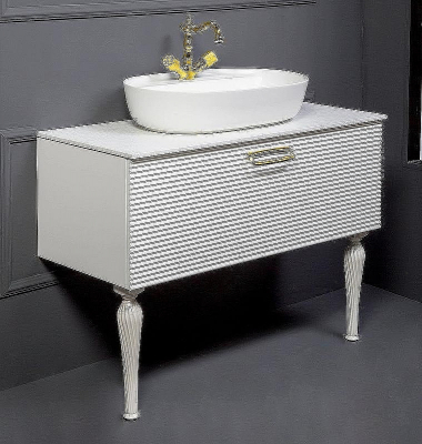 Тумба под раковину Boheme Armadi Art Vallessi Avangarde Linea 100 842-100-WG подвесная Белая Золото