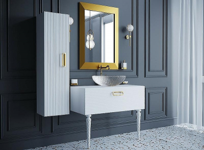 Тумба под раковину Boheme Armadi Art Vallessi Avangarde Linea 100 842-100-WG подвесная Белая Золото