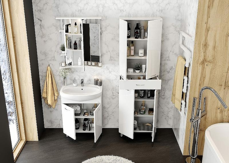 Шкаф пенал Onika Модерн 60.10 406002 Белый, купить, цена, заказать, магазин, доставка, скидка, промокод, купить, цена, заказать, магазин, доставка, скидка, промокод