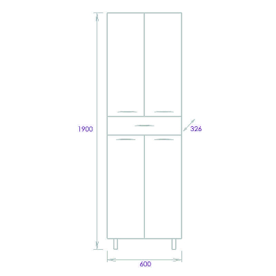 Шкаф пенал Onika Модерн 60.10 406002 Белый