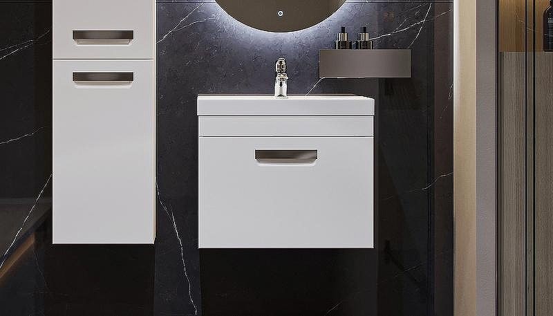 Тумба под раковину Velvex Estea 60 tp.EST.MOD.60.1Y подвесная Белая матовая, купить, цена, заказать, магазин, доставка, скидка, промокод, купить, цена, заказать, магазин, доставка, скидка, промокод