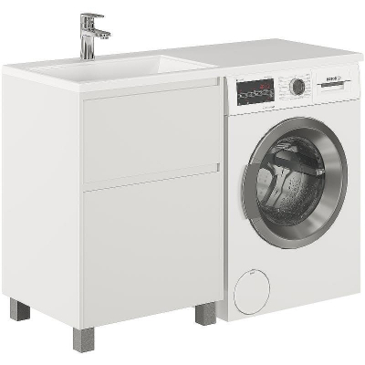 Тумба с раковиной Creto Cafor 110 L 19-W110L Белый глянец