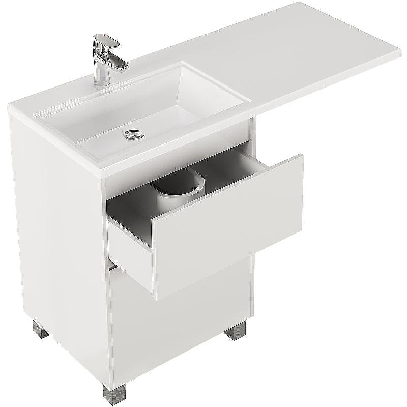 Тумба с раковиной Creto Cafor 110 L 19-W110L Белый глянец, купить, цена, заказать, магазин, доставка, скидка, промокод, купить, цена, заказать, магазин, доставка, скидка, промокод