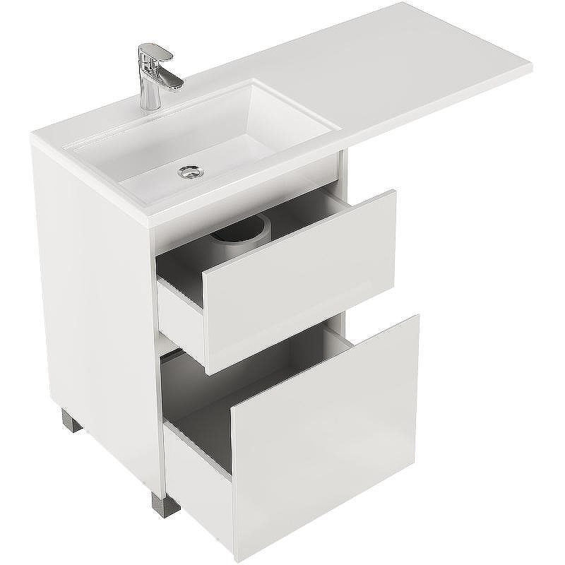 Тумба с раковиной Creto Cafor 110 L 19-W110L Белый глянец, купить, цена, заказать, магазин, доставка, скидка, промокод, купить, цена, заказать, магазин, доставка, скидка, промокод