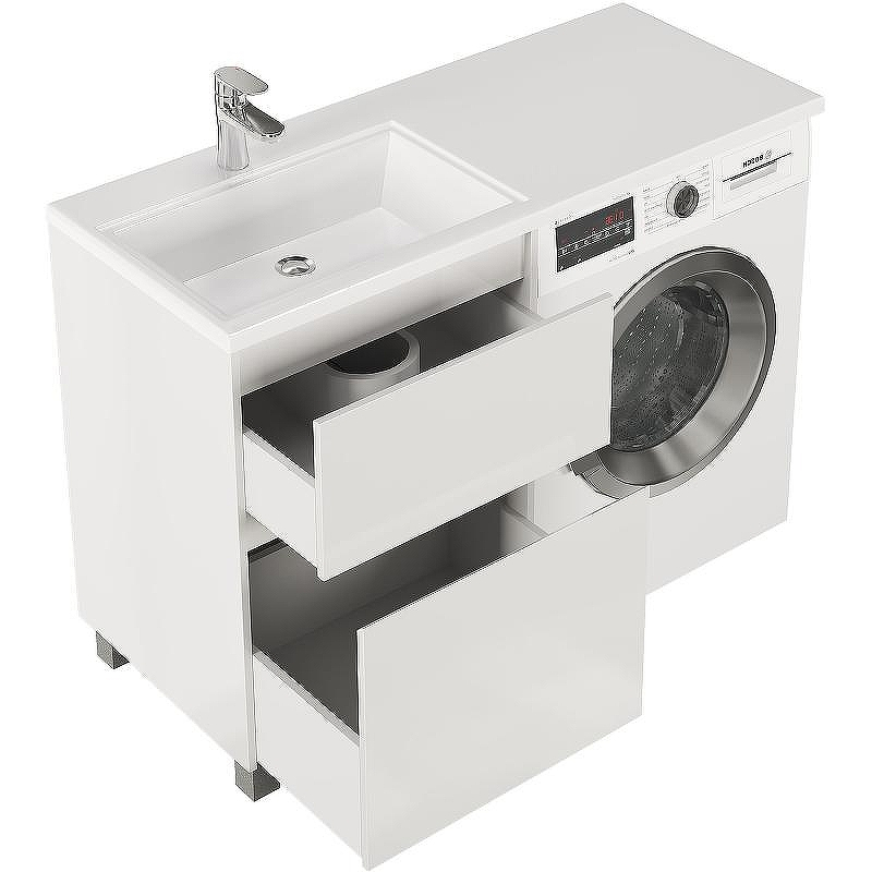 Тумба с раковиной Creto Cafor 110 L 19-W110L Белый глянец, купить, цена, заказать, магазин, доставка, скидка, промокод, купить, цена, заказать, магазин, доставка, скидка, промокод